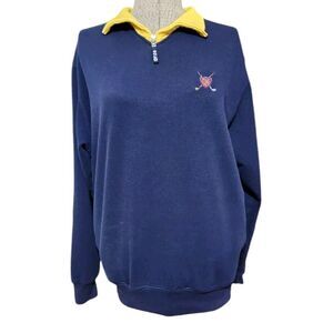 Polo Golf Ralph Lauren Men's Long Sleeve Sz L Heavy Cotton Knit 1/4 Zip Pullover